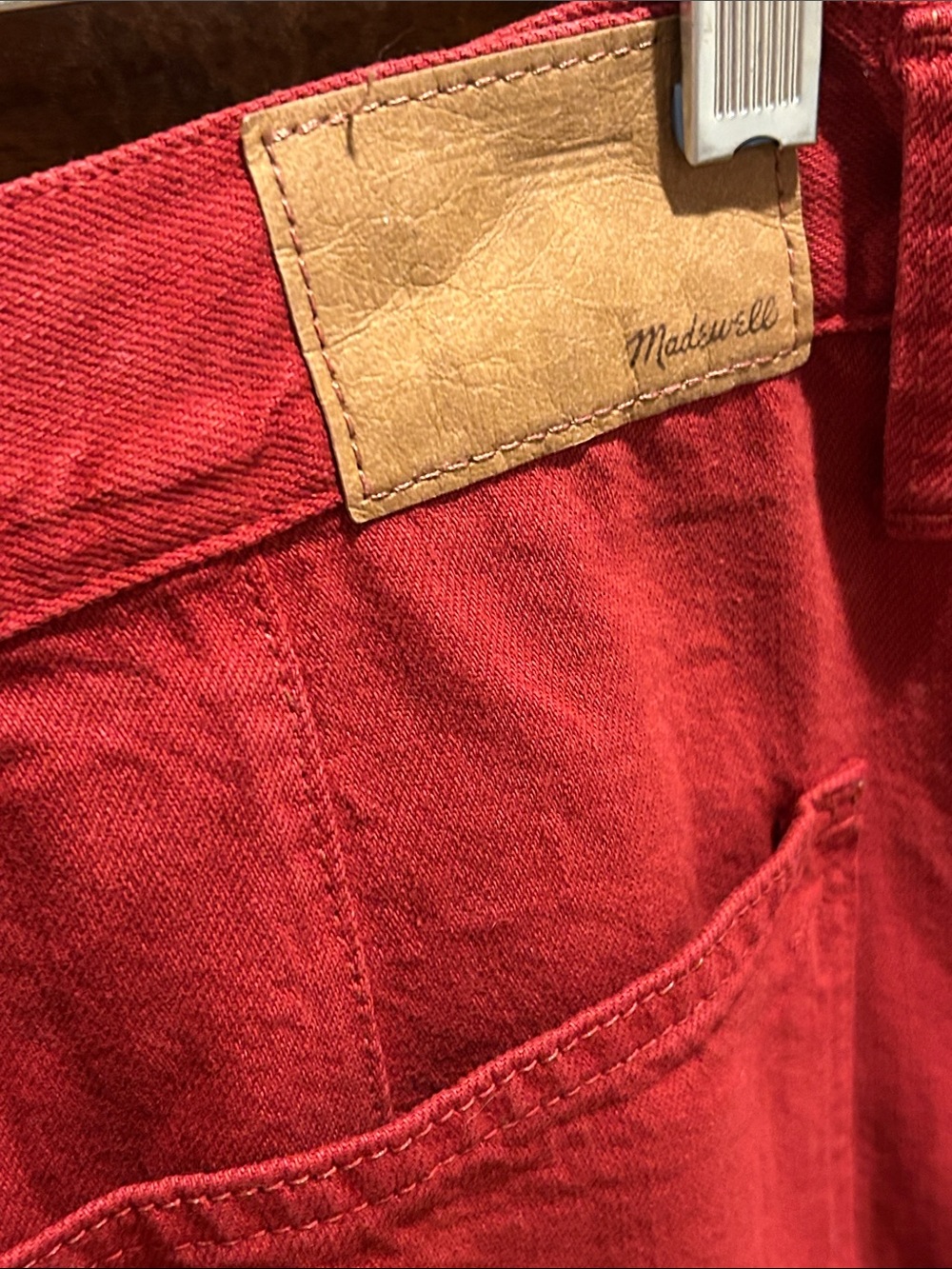 Madewell The Baggy Straight Jean in Deep Burgundy Red - Picture 10 of 11